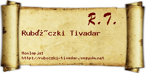 Rubóczki Tivadar névjegykártya